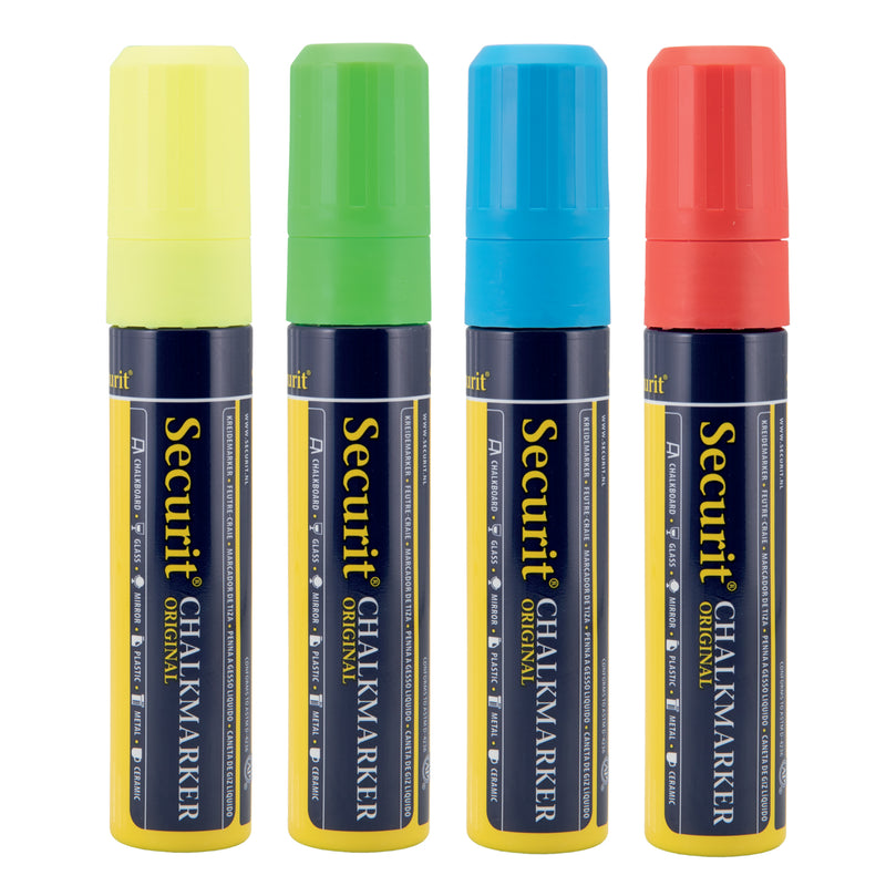 Load image into Gallery viewer, Securit Chalkmarkers - Wallet - Assorted Primary 15,5x2,7x2,7cm - Pack of 12
