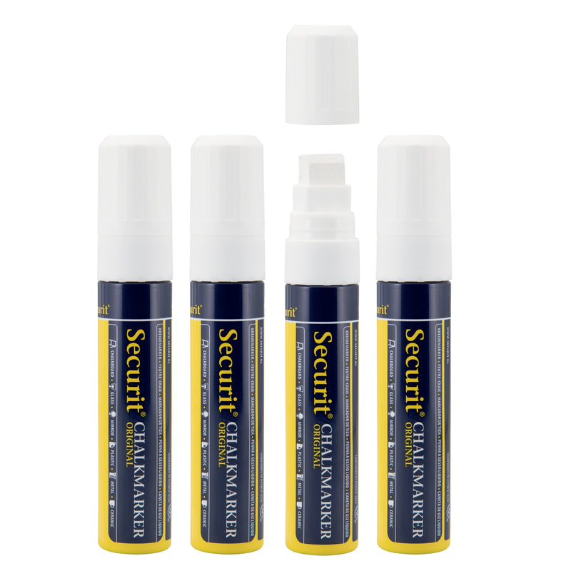 Load image into Gallery viewer, Securit Chalkmarkers - Wallet - White 15,5x2,7x2,7cm - Pack of 12
