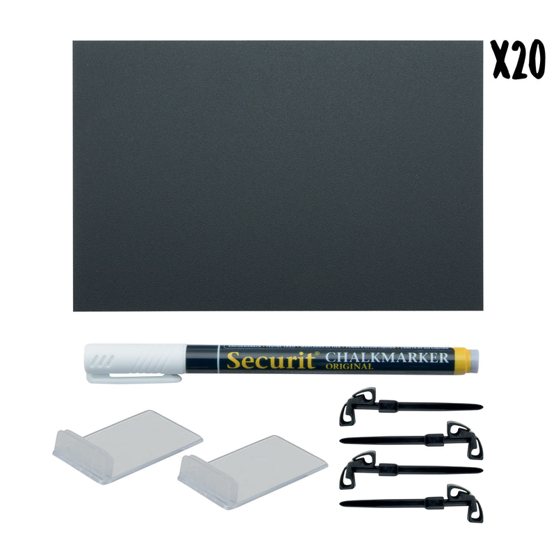 Load image into Gallery viewer, Securit Table Chalkboards - Accessories Tag - Black 14,3x10,5x0,1cm - Pack of 5
