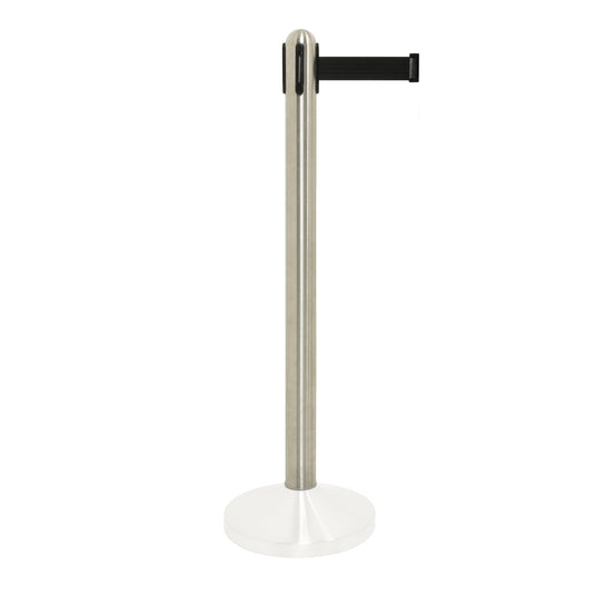 Securit retractable barrier system in stainless steel, measuring 96x7x7cm, designed for security and crowd control.
