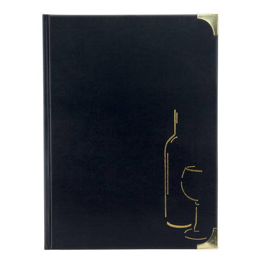 Set of 10 black Securit menu holders, Basic style, 31x23.5x0.8cm, designed to hold menus securely in restaurants.