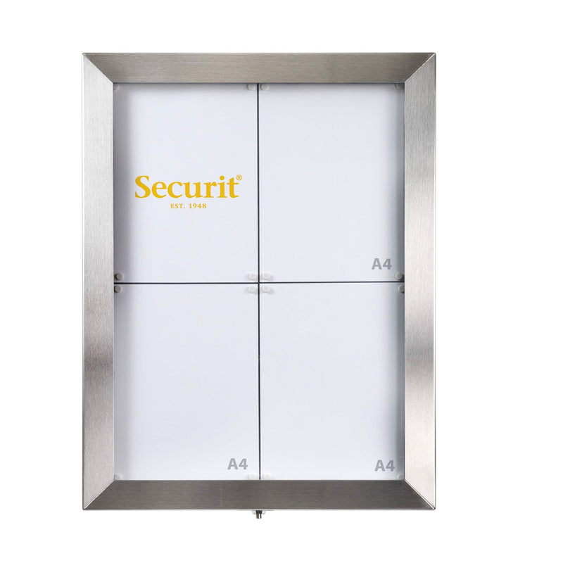Load image into Gallery viewer, Securit Information Display Set - Stainless Steel 4A4 RGB LED - Display + Pole &amp; Base + Battery
