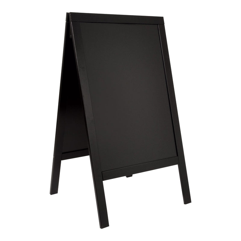 Load image into Gallery viewer, Securit Chalkboard Set - Woody Large Pinewood Pavement Board in Black 120 cm - Board + Waterproof Markers + Cleaner
