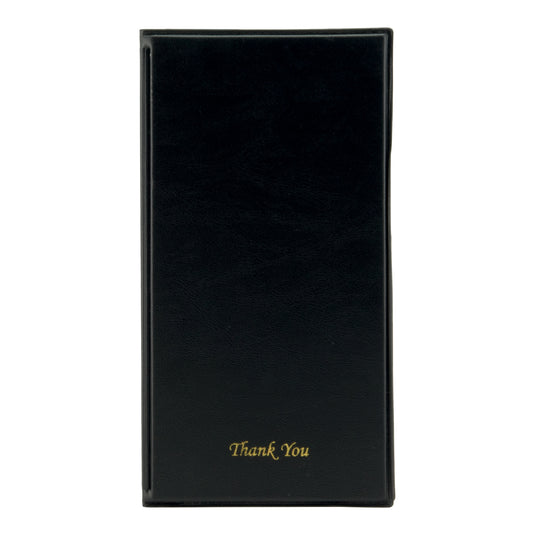Black Securit menu holders in a pack of 10, measuring 23.7x12.5x0.5cm, designed for displaying menus professionally.
