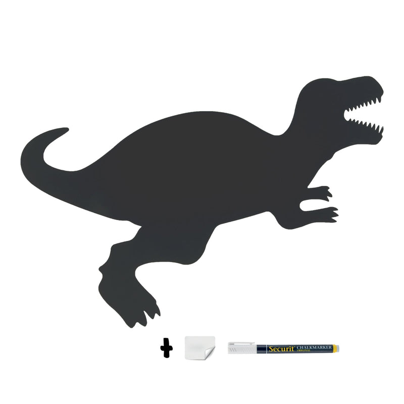 Load image into Gallery viewer, Dinosaur &amp; Bear Kids Chalkboard Set - Silhouette Wall Chalkboards + Kids &amp; Animal Stencils + White Chalk Markers
