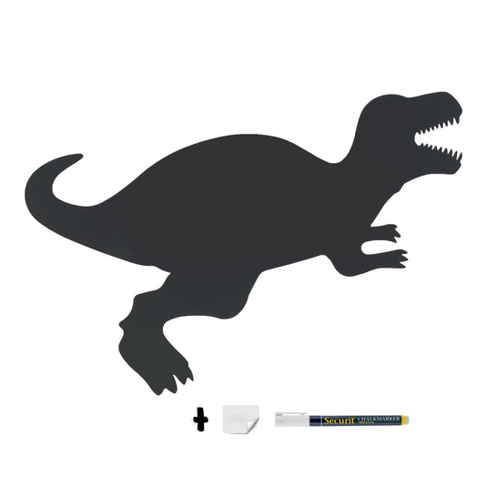 Dinosaur & Bear Kids Chalkboard Set - Silhouette Wall Chalkboards + Kids & Animal Stencils + White Chalk Markers