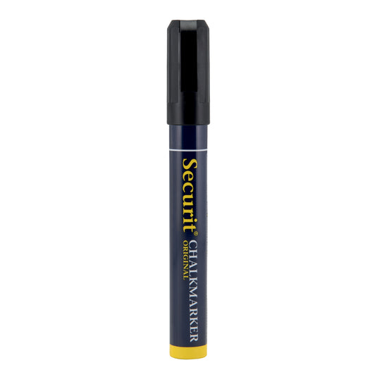 Set of 12 black Securit chalkmarkers, loose, 14.5x1.5x2cm, for writing on chalkboards and surfaces