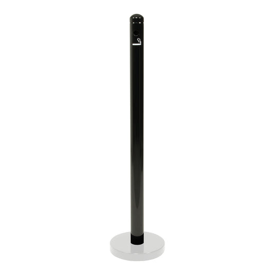 Black Securit Barriers System Smoke Pole, 100.5x6.8x6.8cm, durable safety barrier with metal construction.