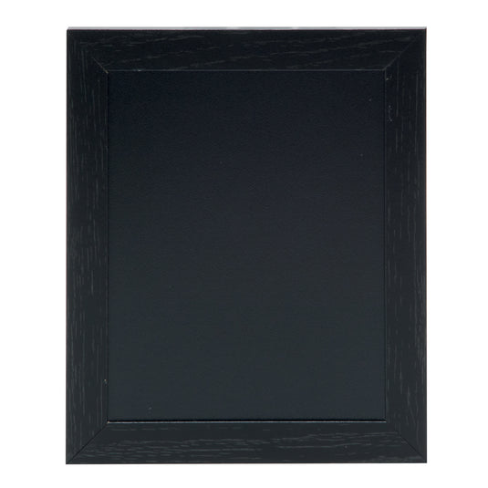 Six black Securit Woody wall chalkboards, 24x20x1cm, mounted on walls for signage or writing displays.