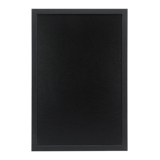 Six Securit Woody black wall chalkboards, 60x40x1cm, displayed on a wall for easy writing and note-taking.