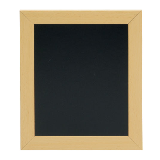 Set of six Securit Woody Teak Wall Chalkboards, 24x20x1cm, featuring natural teak frames and writable chalk surfaces.