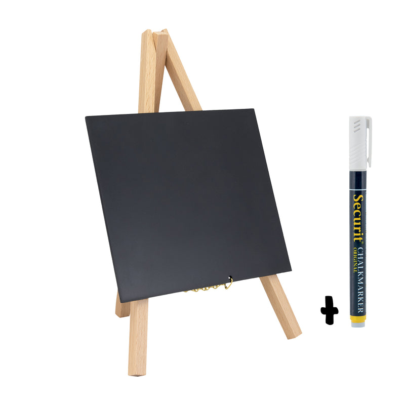 Load image into Gallery viewer, Securit Table Chalkboards - Mini Easel - Beech 24,4x15x13,5cm - Pack of 6
