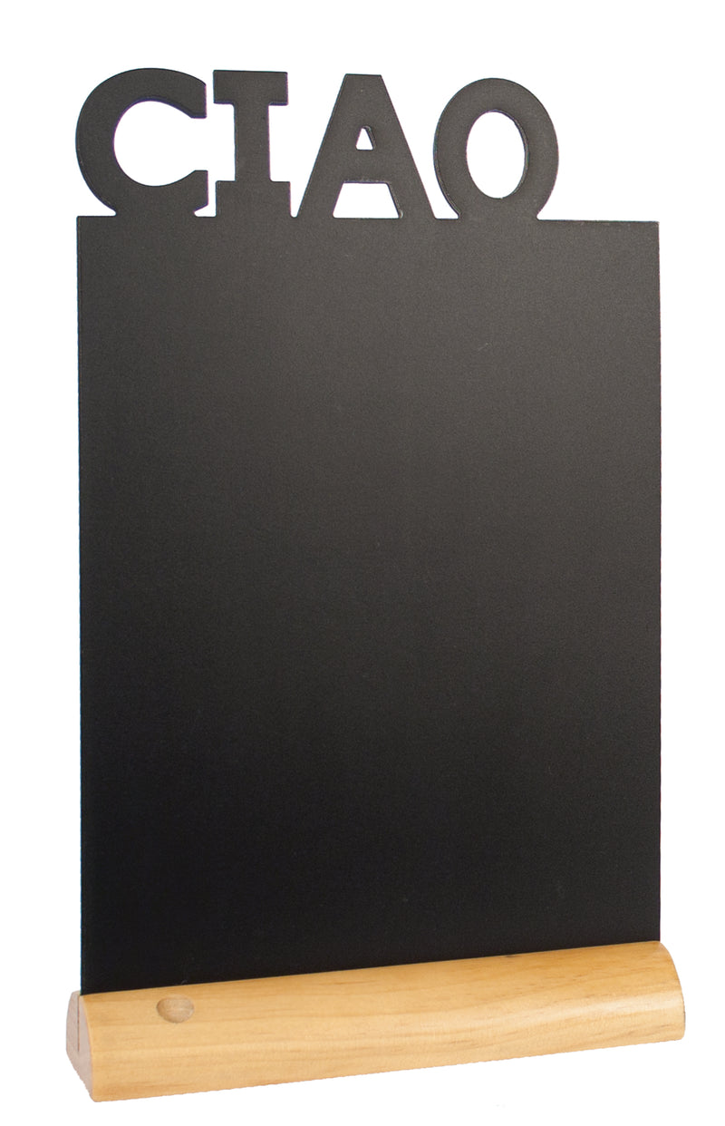Load image into Gallery viewer, Securit Table Chalkboards - Silhouette Wood - Black 34,5x21x6cm - Pack of 6
