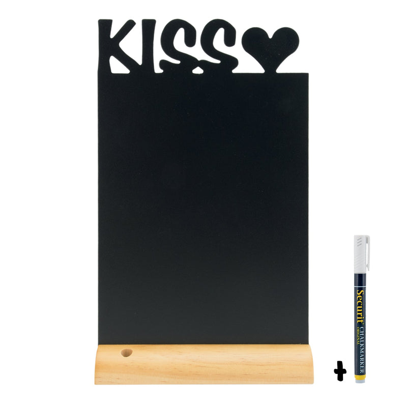 Load image into Gallery viewer, Love &amp; Candlelight Party Set - Love &amp; Kiss Chalkboards + 24 Santorini Black &amp; Gold Tealight Holders + Gold &amp; Silver Markers
