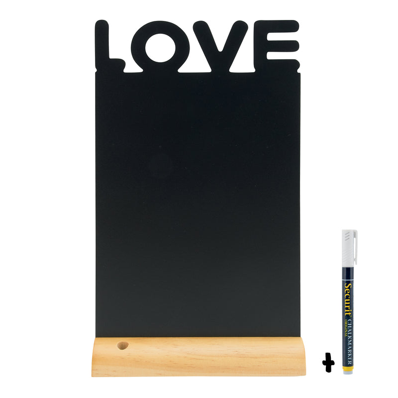 Load image into Gallery viewer, Securit Table Chalkboards - Silhouette Wood - Black 34,5x21x6cm - Pack of 6
