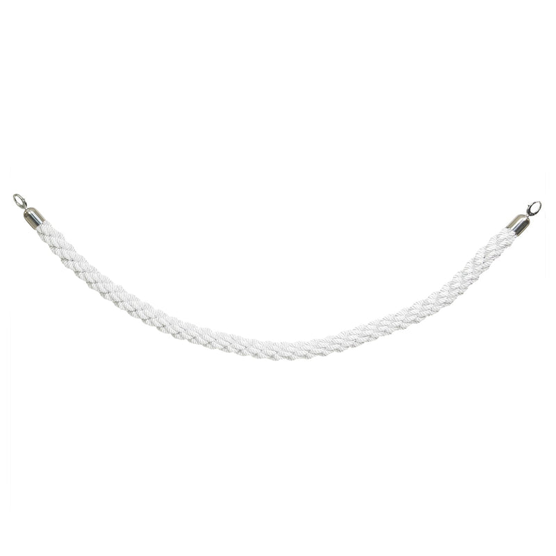 Load image into Gallery viewer, Securit Entrance Barrier Set - Classic Chrome - 2 Posts &amp; Bases + White Braided Rope

