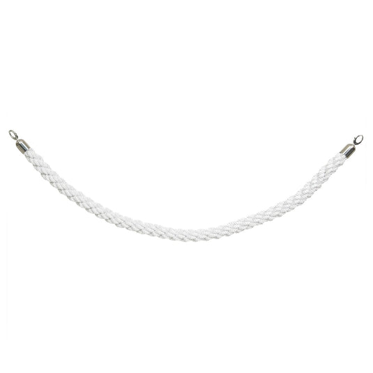 Securit Entrance Barrier Set - Classic Chrome - 2 Posts & Bases + White Braided Rope