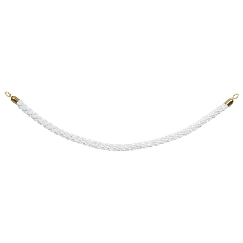 Load image into Gallery viewer, Securit Entrance Barrier Set - Classic Gold - 2 Posts &amp; Bases + White Braided Rope
