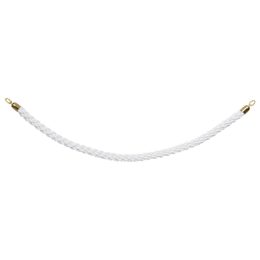 Securit Entrance Barrier Set - Classic Gold - 2 Posts & Bases + White Braided Rope