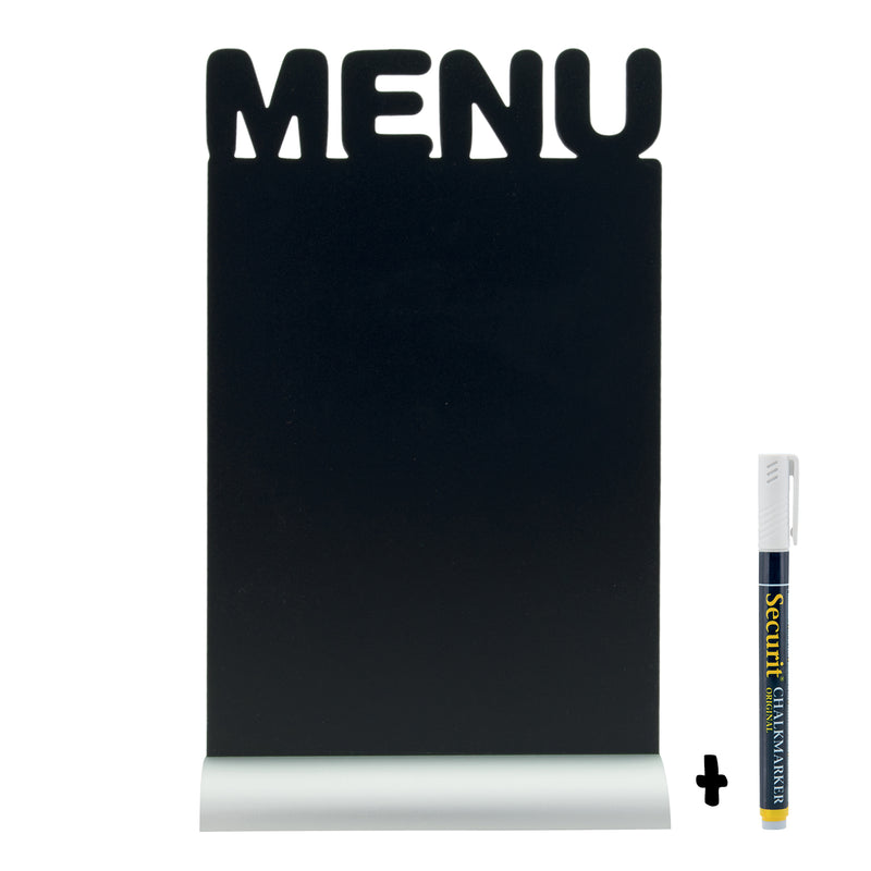 Load image into Gallery viewer, Securit Table Chalkboards - Silhouette Aluminium - Black 34,2x21x6cm - Pack of 6
