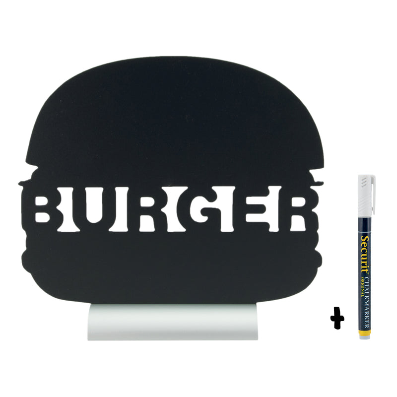 Load image into Gallery viewer, Securit Table Chalkboards - Silhouette Aluminium - Black 25x27,5x6cm - Pack of 6
