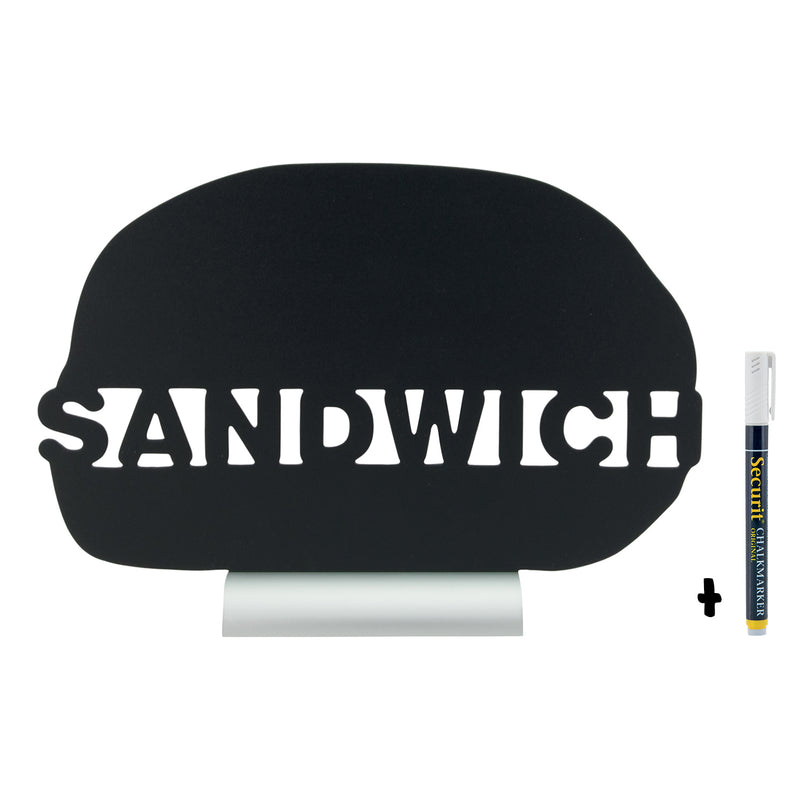 Load image into Gallery viewer, Securit Table Chalkboards - Silhouette Aluminium - Black 24x34x6cm - Pack of 6
