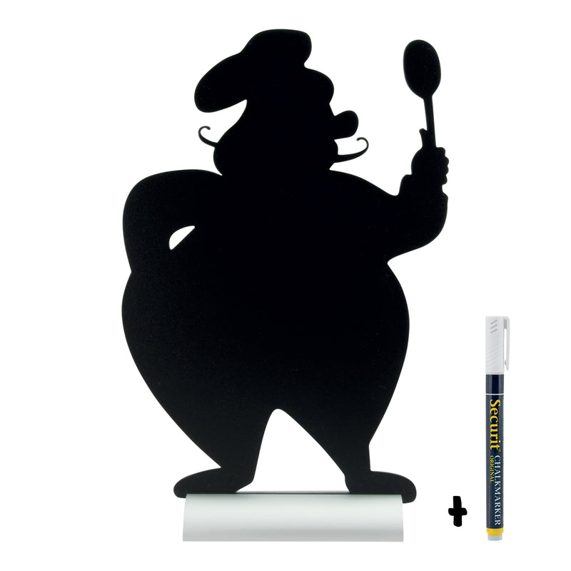 Load image into Gallery viewer, Securit Table Chalkboards - Silhouette Aluminium - Black 34,5x22x6cm - Pack of 6
