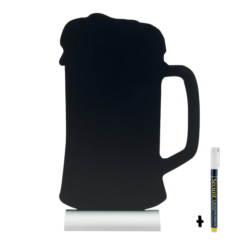 Load image into Gallery viewer, Securit Table Chalkboards - Silhouette Aluminium - Black 34x21,3x6cm - Pack of 6
