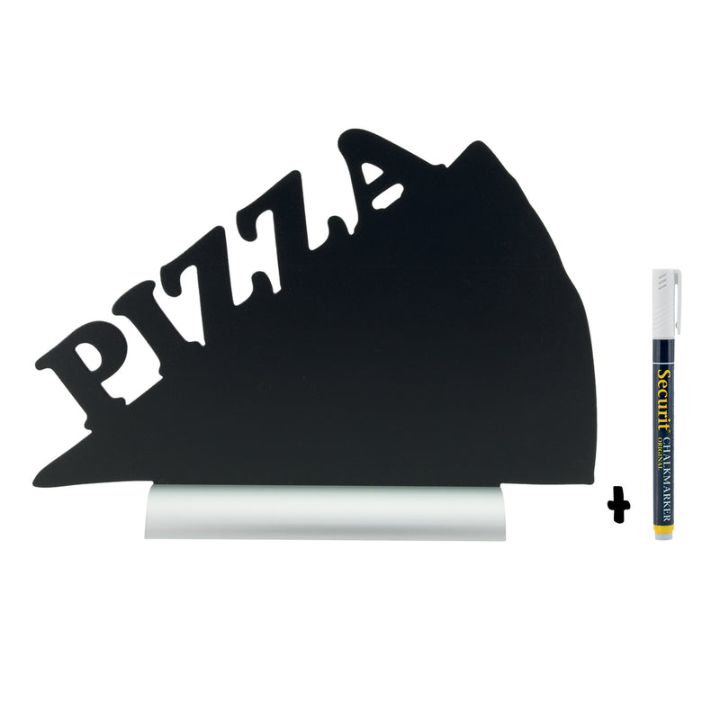 Load image into Gallery viewer, Securit Table Chalkboards - Silhouette Aluminium - Black 24x34x6cm - Pack of 6
