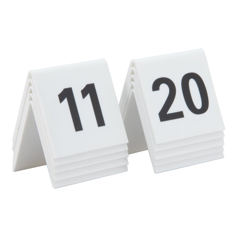 Load image into Gallery viewer, Securit Table Number Set - Tables 1–20 + 5 Reserved Signs - White Acrylic
