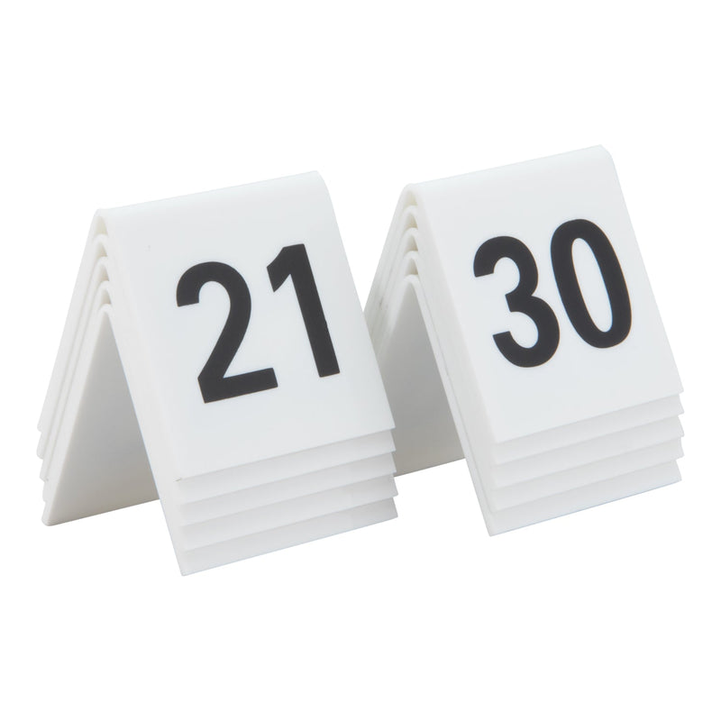 Load image into Gallery viewer, Securit Table Number Set - Tables 1–40 + 5 Reserved Signs - White Acrylic
