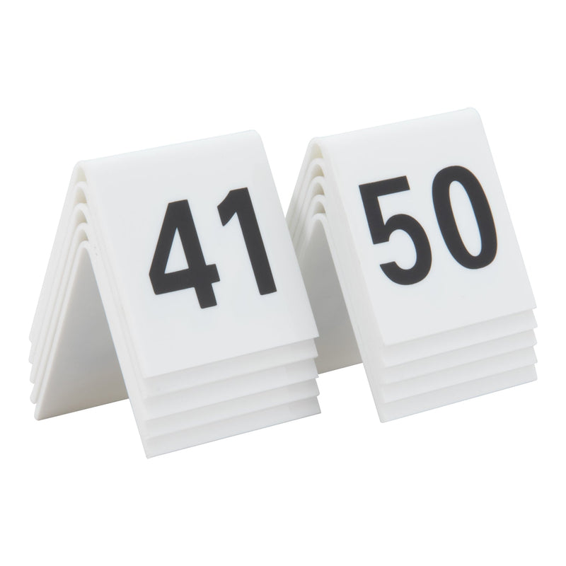 Load image into Gallery viewer, Securit Table Number Set - Tables 1–60 + 5 Reserved Signs - White Acrylic
