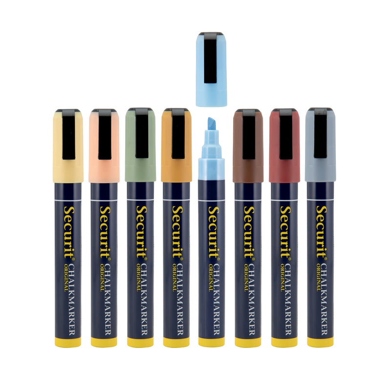 Load image into Gallery viewer, Securit Chalkmarkers - Wallet - Assorted Earth 14,5x1,5x2cm - Pack of 12
