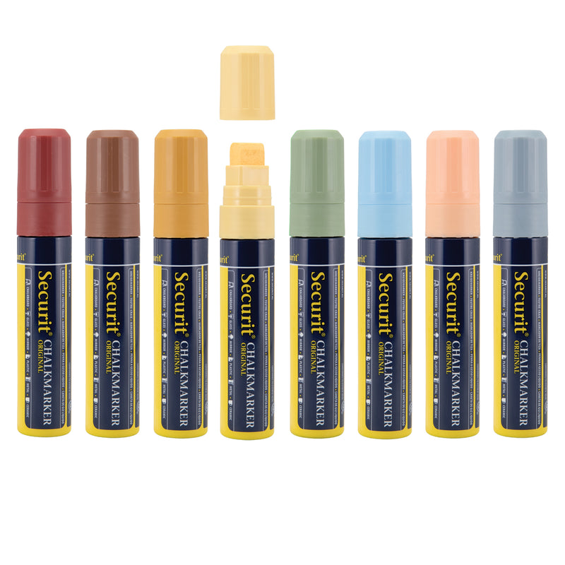 Load image into Gallery viewer, Securit Chalkmarkers - Wallet - Assorted Earth 15,5x2,7x2,7cm - Pack of 6

