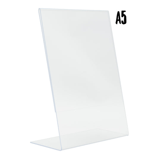 Set of six transparent Securit acrylic posterframes, 21.2x15x7.7cm, ideal for displaying posters or artwork.
