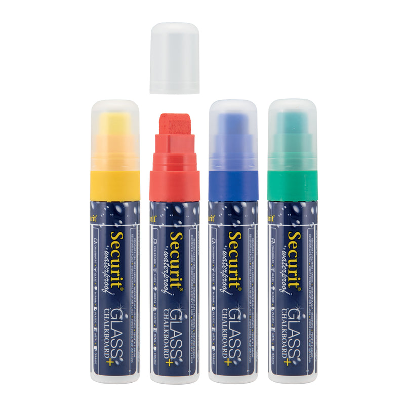 Load image into Gallery viewer, Securit Chalkmarkers - Wallet Waterproof - Assorted Primary 15,5x2,7x2,7cm - Pack of 12
