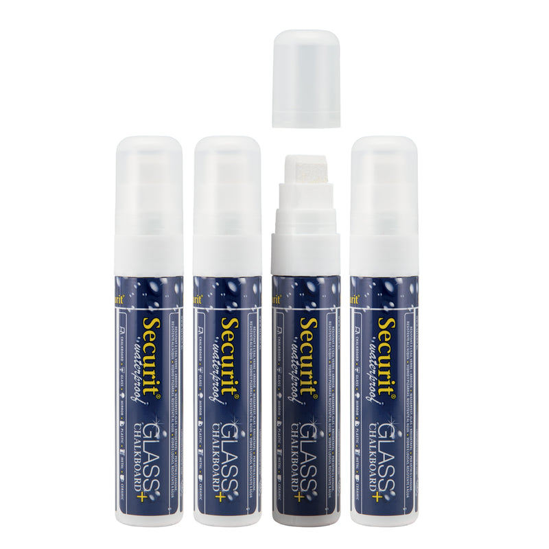 Load image into Gallery viewer, Securit Chalkmarkers - Wallet Waterproof - White 15,5x2,7x2,7cm - Pack of 12
