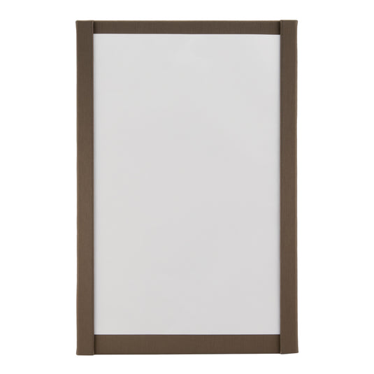 Pack of 10 Securit magnetic brown menu holders, 33.3x22cm, made of durable material for restaurant or cafe use.