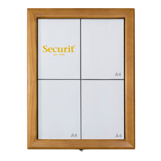 Securit Classic teak information display, 69.7x53.3x5.2cm, showcasing a sleek wooden sign for signage or display purposes.