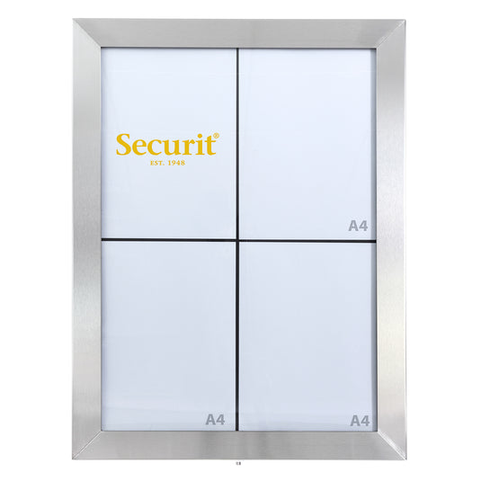 Securit Classic stainless steel information display measuring 66.7x50.5x5cm with a sleek, modern design.