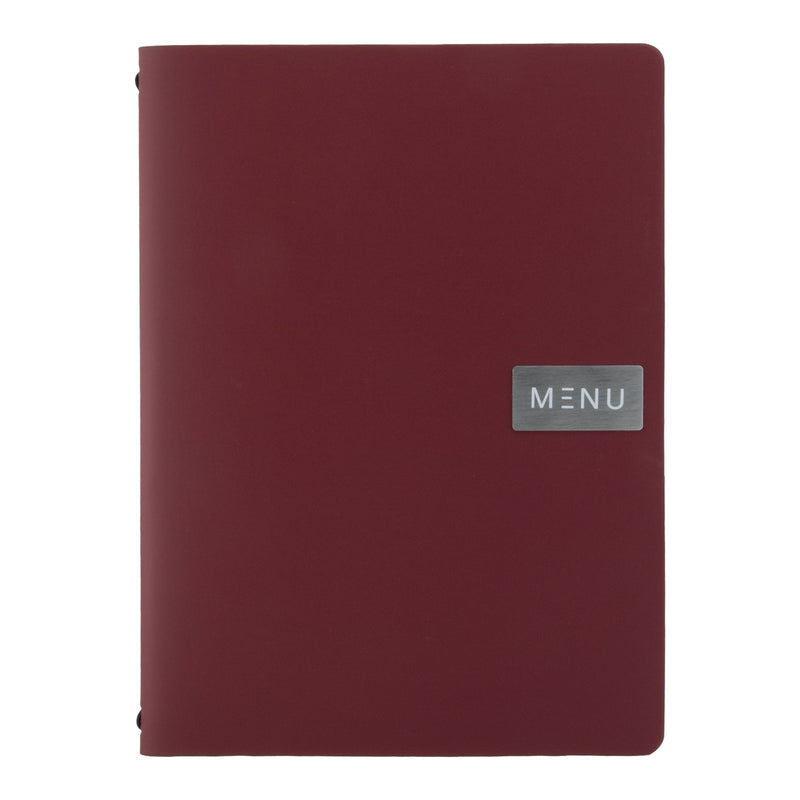 Load image into Gallery viewer, Securit Menu Set - Leather Royal A4 Red - 10 Menu Holders + 20 Extra Pouches
