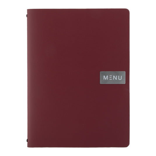 Securit Menu Set - Leather Royal A4 Red - 10 Menu Holders + 20 Extra Pouches