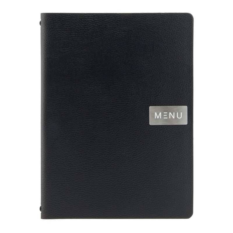 Load image into Gallery viewer, Securit Menu Set - Leather Raw A4 Black - 10 Menu Holders + 20 Extra Pouches
