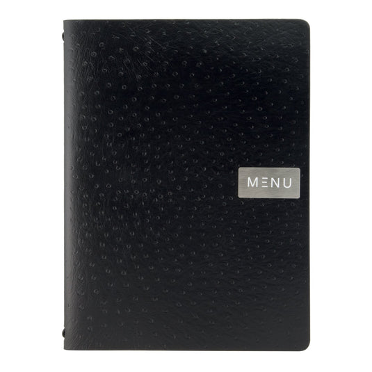 Securit Menu Set - Leather Ego A4 Black - 10 Menu Holders + 20 Extra Pouches