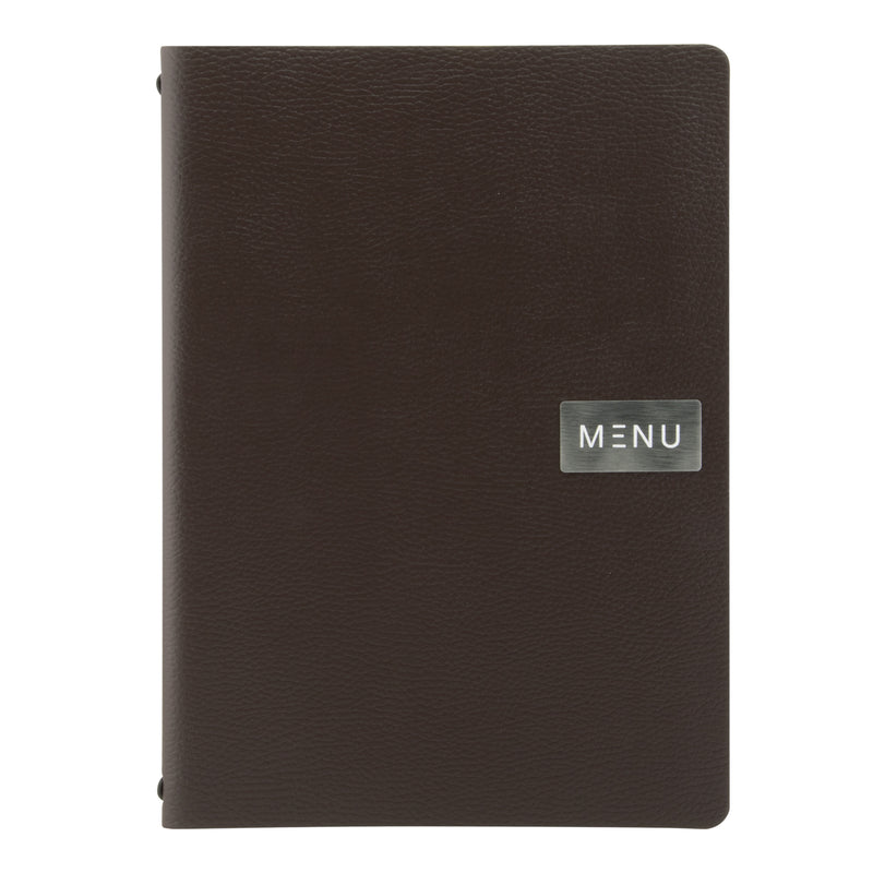 Load image into Gallery viewer, Securit Menu Holders - Leather - Brown 33,2x24,6x0,5cm - Pack of 10

