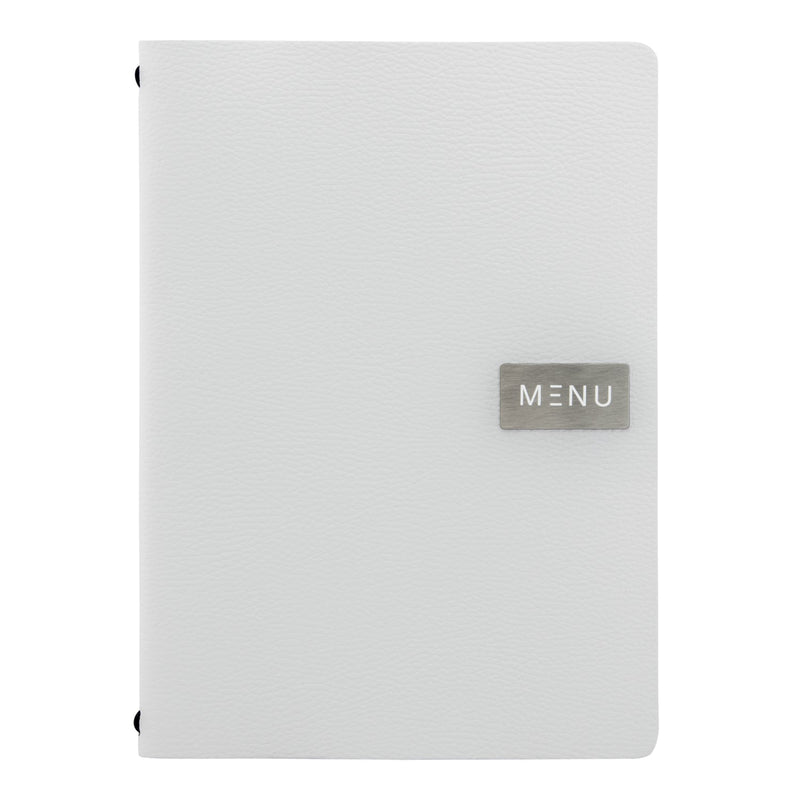 Load image into Gallery viewer, Securit Menu Set - Leather Raw A4 White - 10 Menu Holders + 20 Extra Pouches
