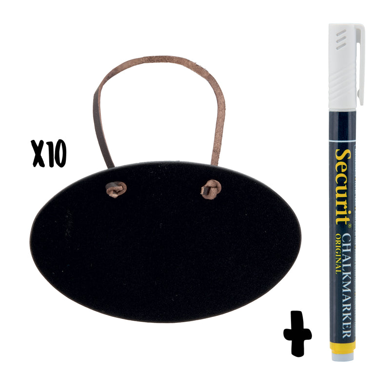 Load image into Gallery viewer, Securit Table Chalkboards - Accessories Tag - Black 5x8,3x0,2cm - Pack of 6
