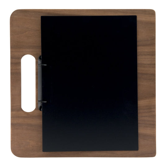 Securit Front-of-House Set - Walnut A4 Chopping Board - 10 Menu Holders + 10 Bill Presenters