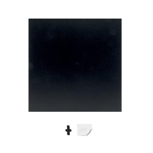 Set of six Securit XXL black wall chalkboards, 40x40cm, with a 0.2cm thickness, ideal for writing or display.