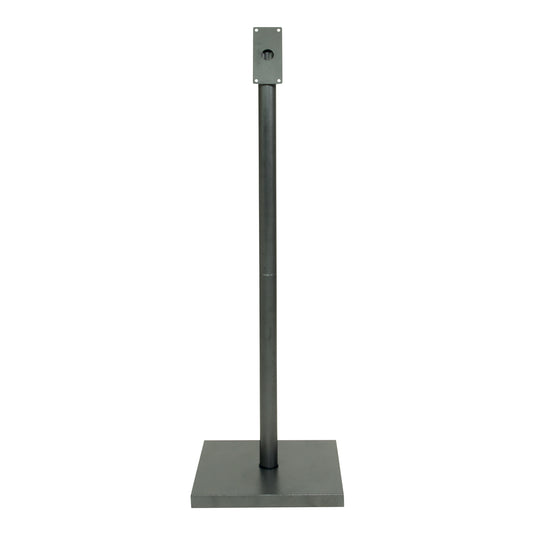Securit coated steel information display in gun grey, measuring 135x40x40cm, with a sleek, modern design.